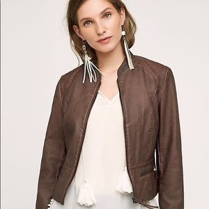 Anthropologie Hei Hei vegan leather jacket in plum